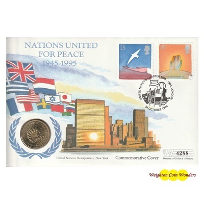 1995 BU £2 Coin - Nations United For Peace 1945-1995